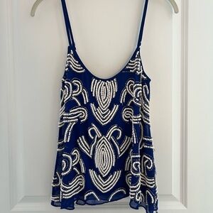 Yumi Kim Navy and White Beaded Camisole